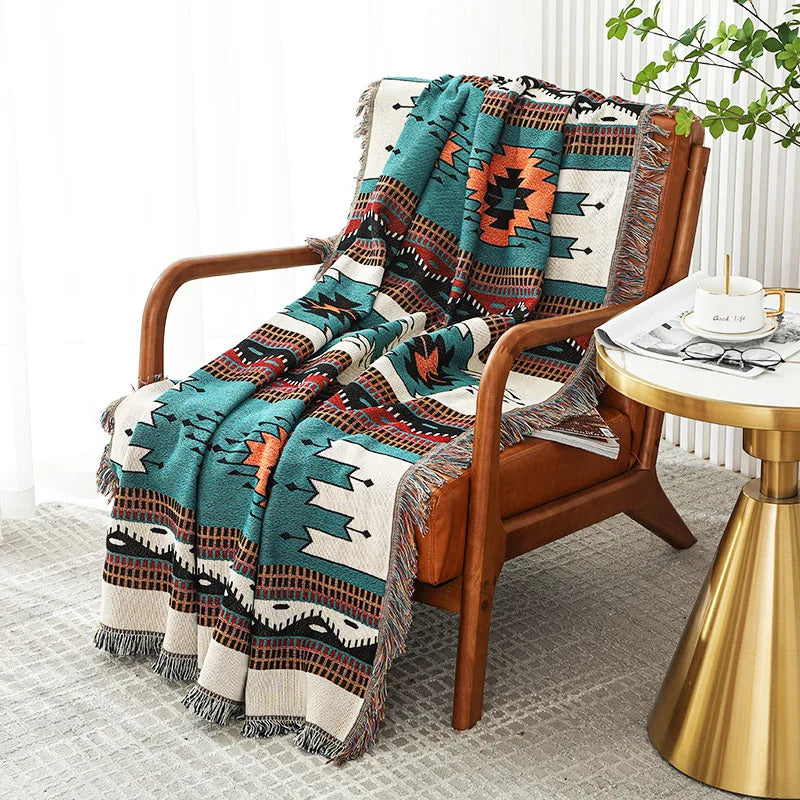 Bohemian Throw Blanket For Beds Outdoor Camping Blanket Sofa Cover Indian Sofa Towel Bed Cover Rug Tablecloth Living Room Decor