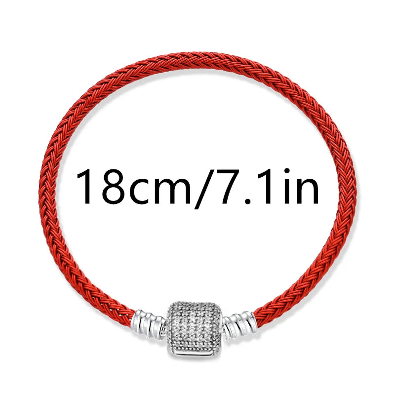 925 Silver Valentine's Day Snake Year Series Pendant Suitable for 925 Sterling Silver Original Women's Bracelet DIY Jewelry Gift