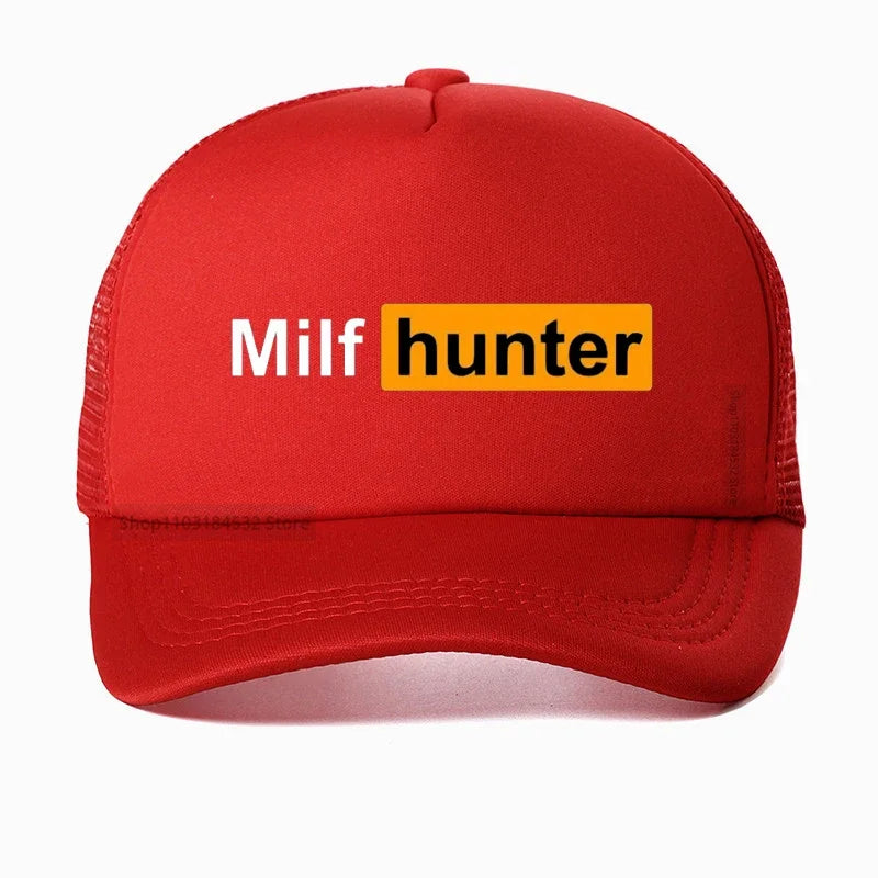 Milf Hunter Graphic Trucker Cap Funny Adult Baseball Hat Summer Streetwear Adjustable