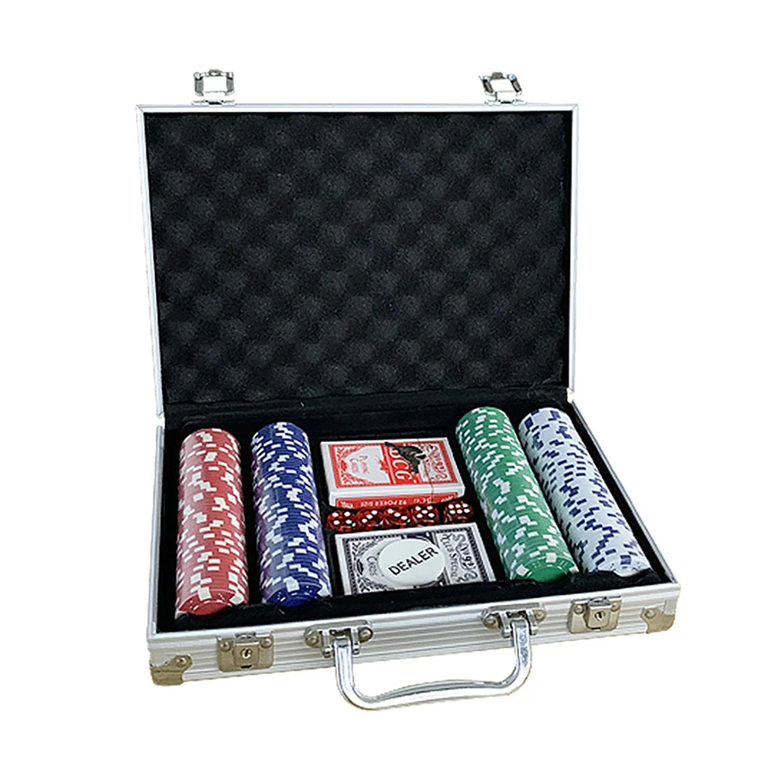 200PCS Poker Chip Set – Texas Hold'em, Blackjack, Casino-Style Gambling Kit with Aluminum Carrying Case, Cards, Buttons, and Dice - Premium casino chips from Lizard Vigilante - Just $66.66! Shop now at Lizard Vigilante