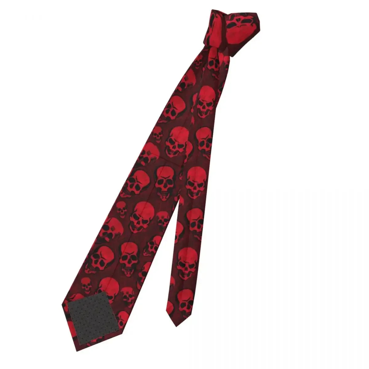 Red Skull Print Tie – Cartoon Fashion Neck Tie for Men and Women | Cool Graphic Collar Accessory - Premium necktie from Lizard Vigilante - Just $21.88! Shop now at Lizard Vigilante