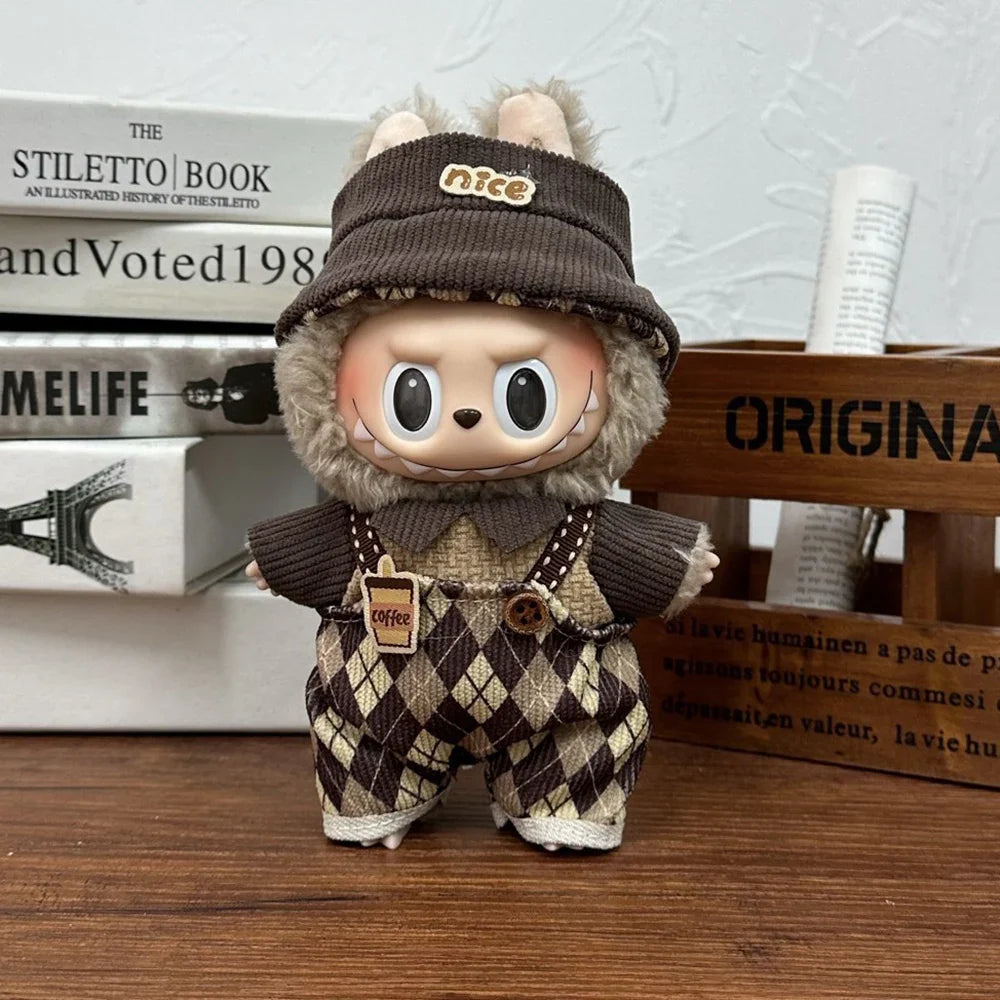 Labubu Fashion Mini Doll Outfit - Stylish Sports Leisure Suit Clothing for 17cm Labubu Idol V1 V2 - Accessory Gift for Collector