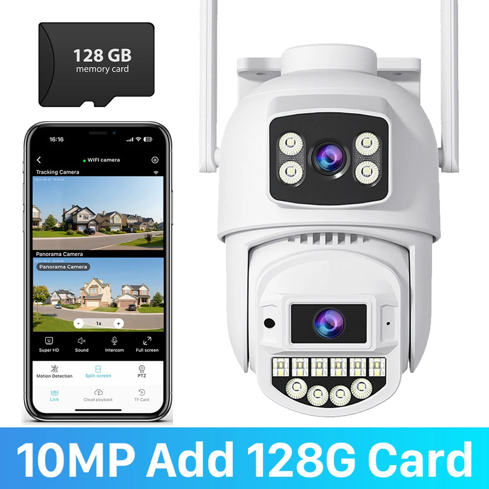 15MP 8K Ultra HD Wifi Outdoor Surveillance Camera | 3-Lens AI Human Detection, 360° Auto Tracking, Night Vision, Dual-Band Wireless Security Camera - Premium security camera from Lizard Vigilante - Just $50.99! Shop now at Lizard Vigilante