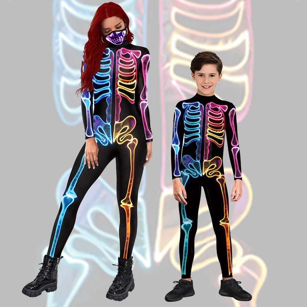 Skeleton 3D Printed Zombie Cosplay Zentai Jumpsuit – Unisex Halloween Carnival Costume Set for Adults & Children - Premium Cosplay Costumes from Lizard Vigilante - Just $24.88! Shop now at Lizard Vigilante