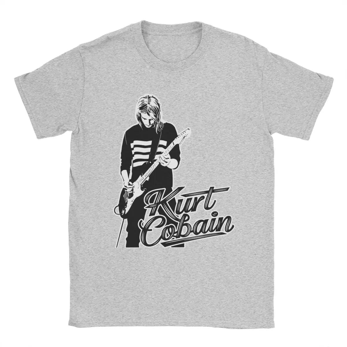 Kurt Cobain Guitar T-Shirt Men Rock-Nirvana Vintage Pure Cotton Tee Shirt Crewneck Short Sleeve T Shirt Gift Idea Tops - Premium tshirt from Lizard Vigilante - Just $20.99! Shop now at Lizard Vigilante