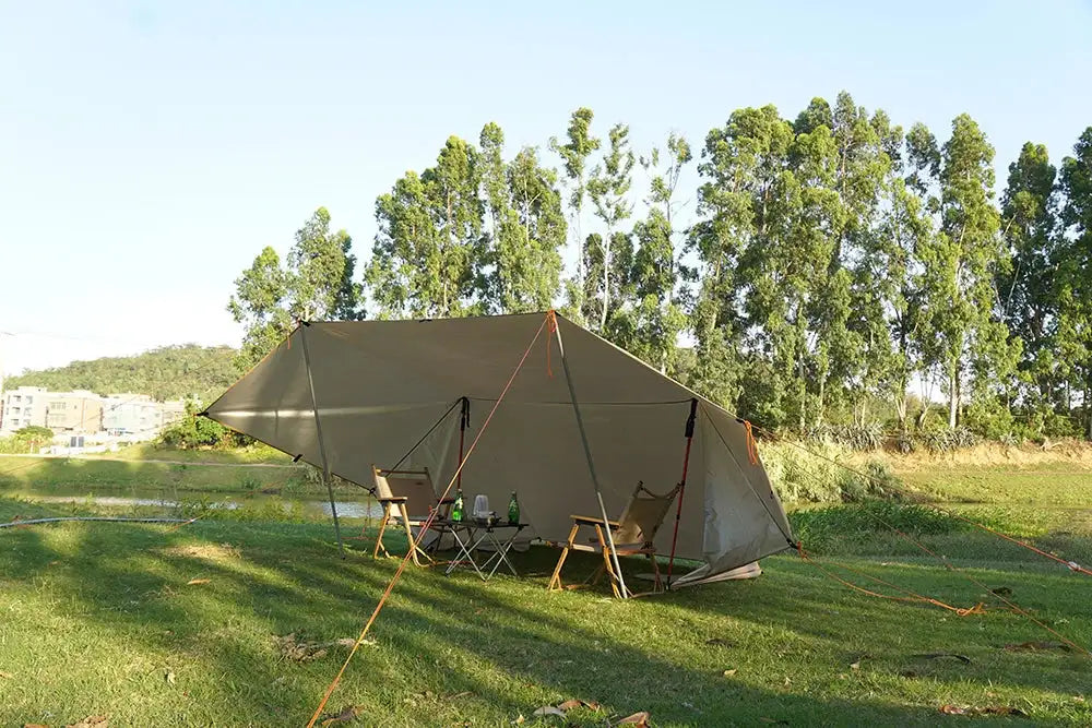 4x4m 4x3m 3x3m 19 Hang Points Tent Tarp Survival Sun Shelter Shade Canopy Outdoor Backpacking Waterproof Camping Awning SunShade