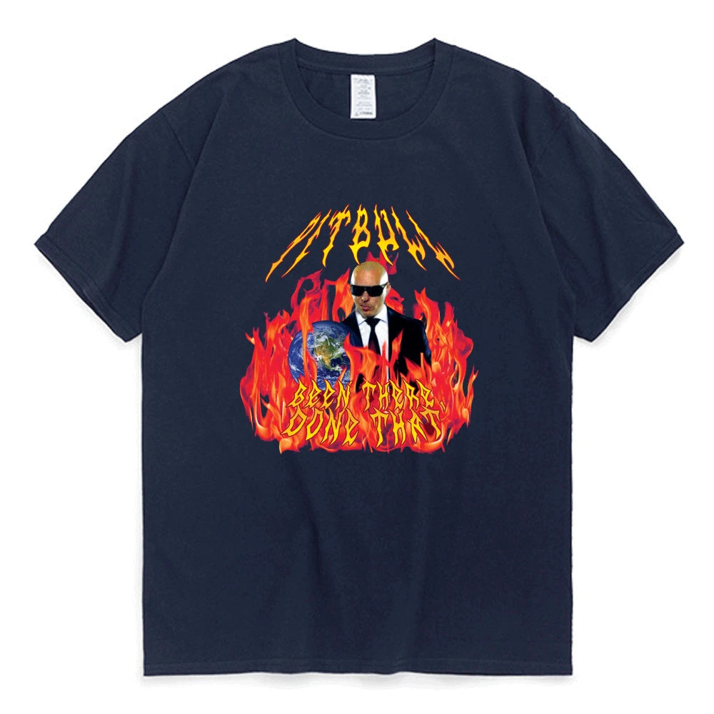 Heavy Metal Pitbull with Flames Classic T-Shirt Men Women Mr. Worldwide Gives Done That Tee Shirt Fashion Hip Hop Black T Shirt - Premium T-Shirts from Lizard Vigilante - Just $26.99! Shop now at Lizard Vigilante