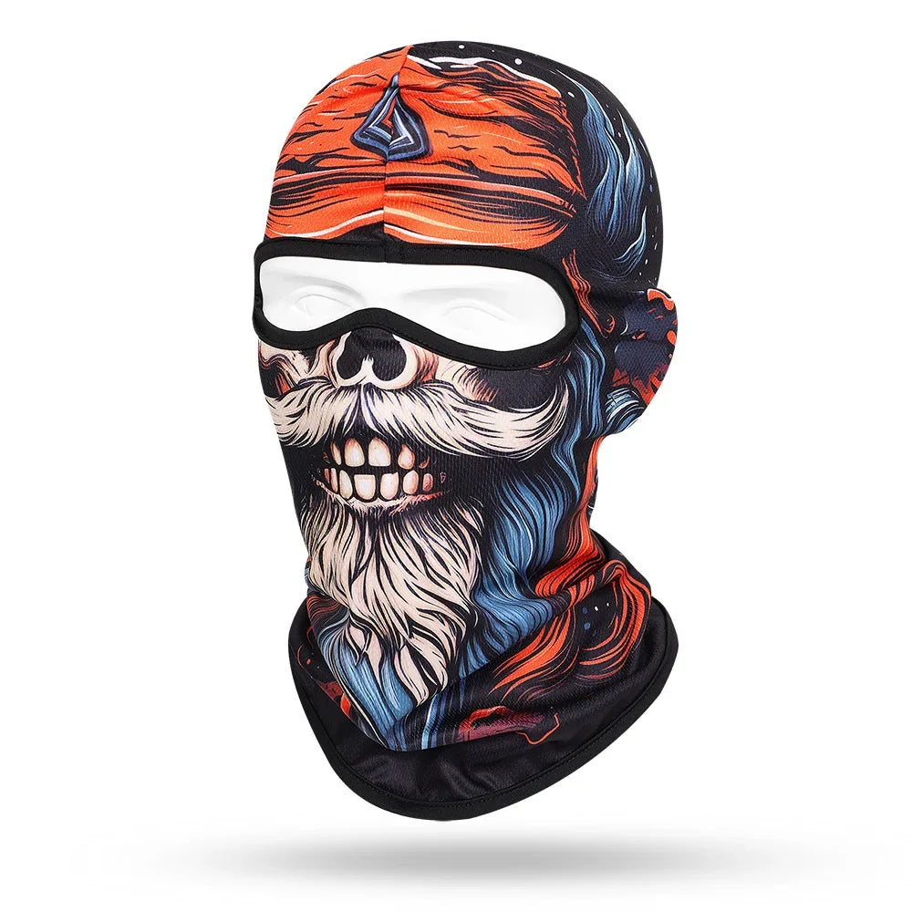 Motorcycle Balaclava Beard Print - Full Face Skull Mask for Bikers and Outdoor Enthusiasts - Premium balaclava from Lizard Vigilante - Just $14.88! Shop now at Lizard Vigilante