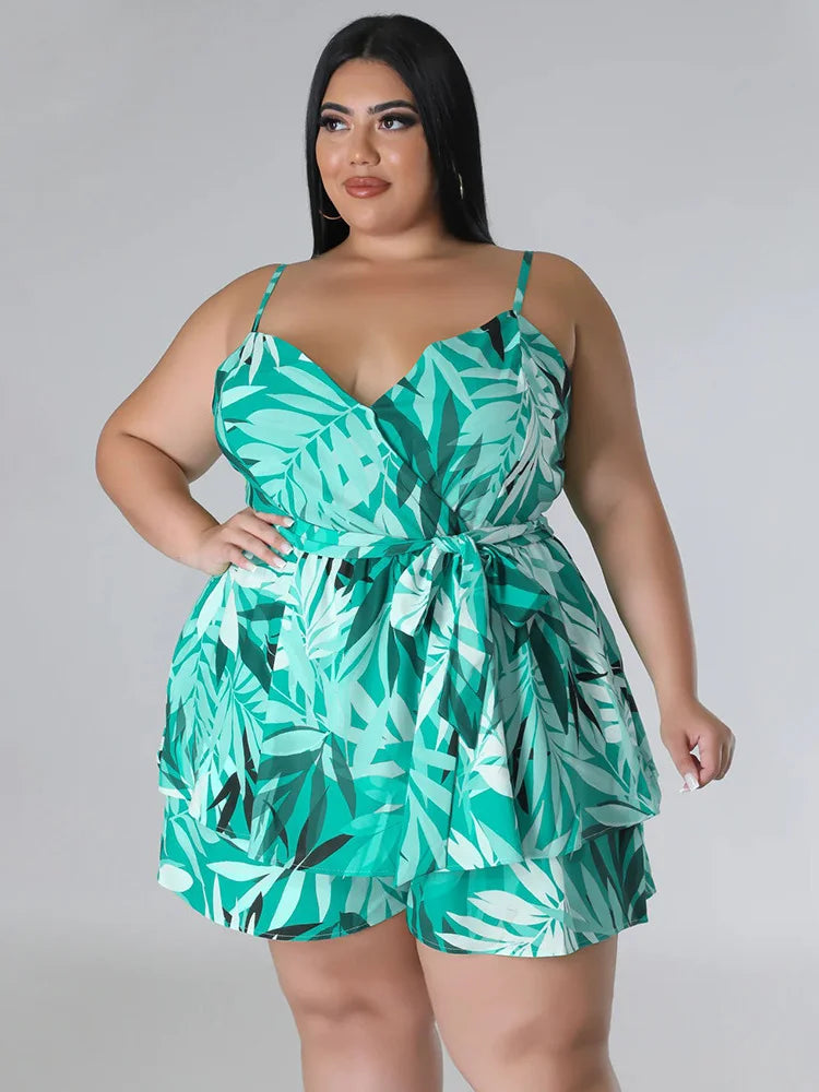 Wmstar Plus Size Jumpsuit Women Printed Slip Corset Sexy Shorts Playsuits Summer Romper Wholesale Dropshipping with Bandage 2023 - Premium  from Lizard Vigilante - Just $36.99! Shop now at Lizard Vigilante