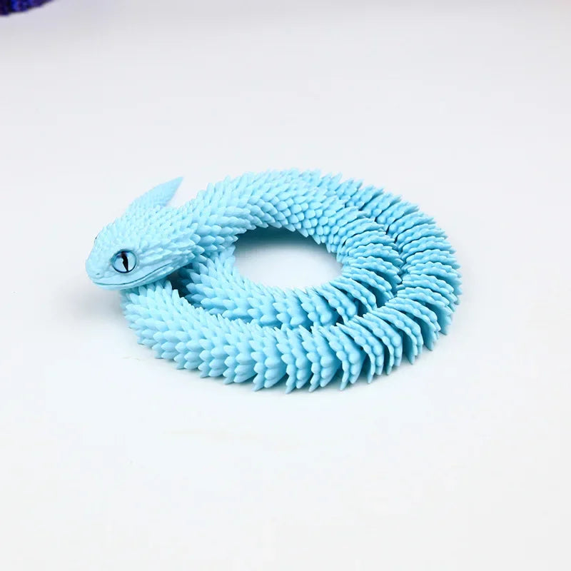 Snake Sculpture Articulated Snake Decor Articulated Snake Figurine with Movable Joints 3d Printed Model