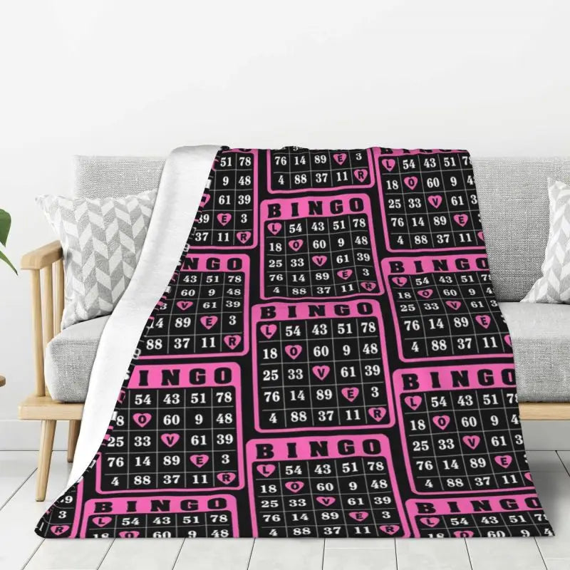 Custom 3D Printed Lucky Game Crazy Bingo Lady Gambling Player Blanket – Comfortable Soft Flannel Winter Throw Blanket for Travel, Bed, and Home - Premium blanket from Lizard Vigilante - Just $15.99! Shop now at Lizard Vigilante