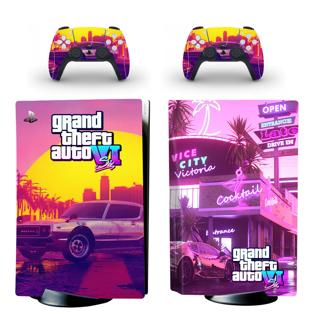 Grand Theft Auto VI GTA 6 PS5 Disc Skin Sticker Protector – Decal Cover for Console and Controller - Premium skin from Lizard Vigilante - Just $26.88! Shop now at Lizard Vigilante