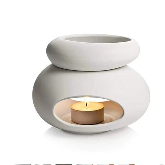 3 in 1 Candle heating holder Ceramics Essential Oil incense Burner Big Capacity Aromatherapy Oil Lamp Candlestick Home Fragrance