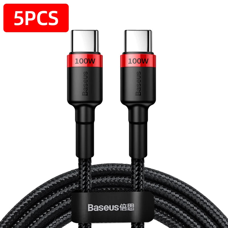 Baseus 100W USB-C to USB-C PD Fast Charging Cable – 5A Quick Charge 3.0 for MacBook, Samsung, Xiaomi, and More (2M) - Premium cable from Lizard Vigilante - Just $49.99! Shop now at Lizard Vigilante