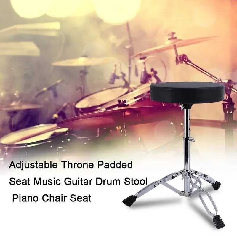 Adjustable Metal Padded Drum Stool Stand Chair for Guitar Piano Drummer Playing - Premium  from Lizard Vigilante - Just $24.99! Shop now at Lizard Vigilante