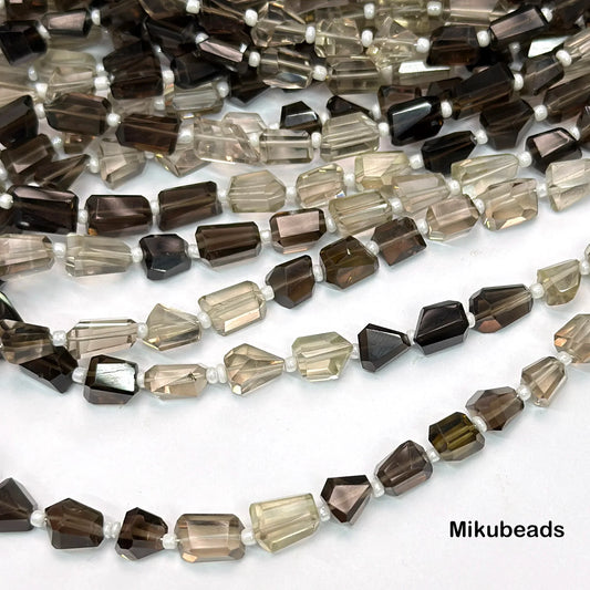 Natural AA Smoky Crystal 4.5-7.5*6.5-10mm Faceted Irregular Shape Beads Shinny Stone For Jewelry Making DIY Bracelet Necklace