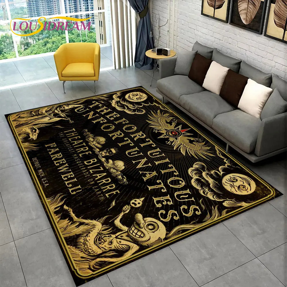 The Witchcraft Gothic Ouija Area Rug: LOUSIDREAM 3D Printed Tarot Carpet for Living Room & Bedroom