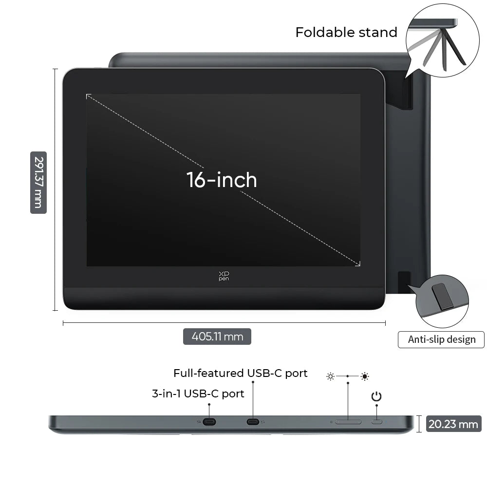 XPpen 16-inch Graphics Tablet Monitor - Professional Drawing Display - Premium Electronics from Lizard Vigilante - Just $788.88! Shop now at Lizard Vigilante