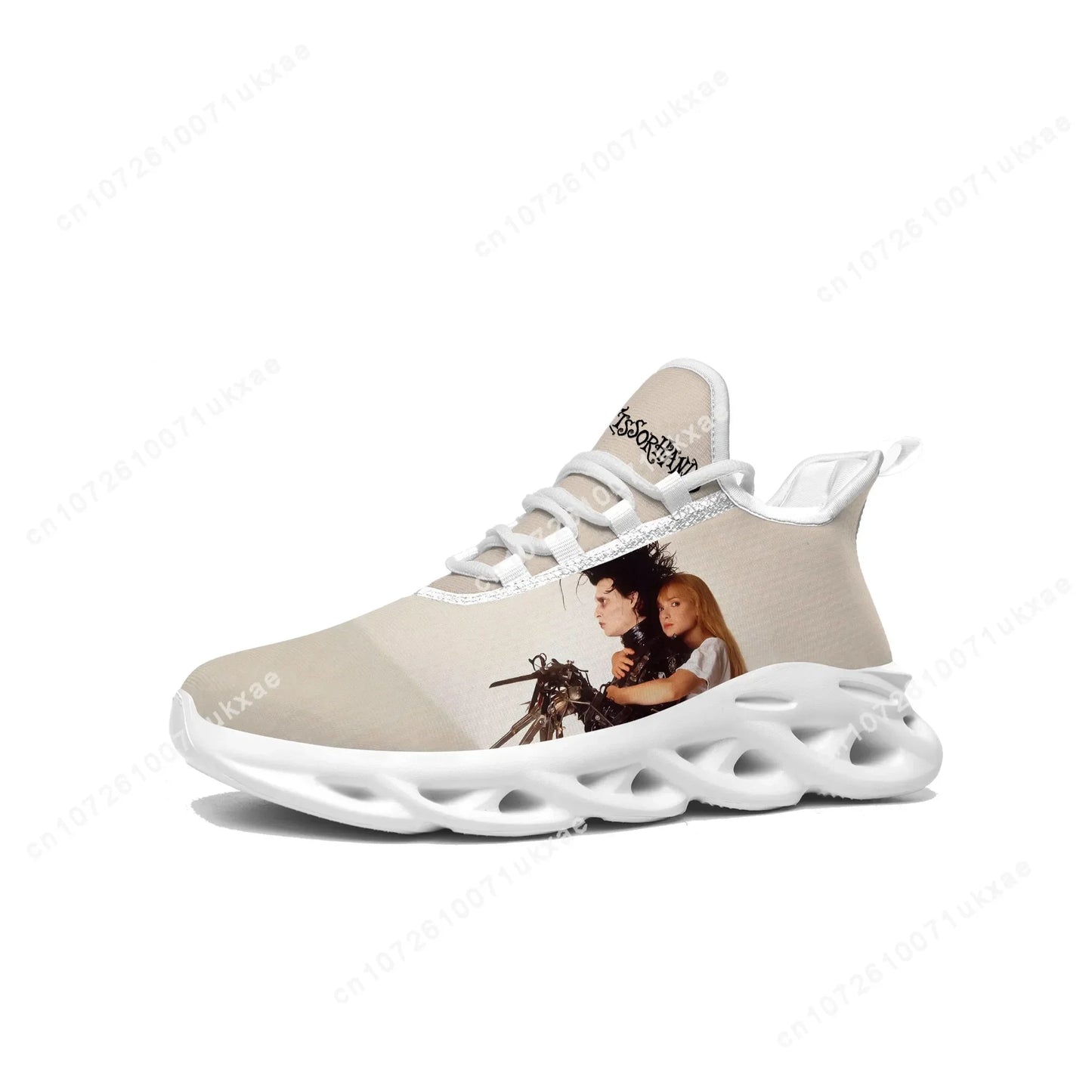 Edward Scissorhands Custom Sneakers | Johnny Depp Movie-Inspired Flats for Men & Women | High-Quality Breathable Sports Running Shoes - Premium shoes from Lizard Vigilante - Just $48.99! Shop now at Lizard Vigilante