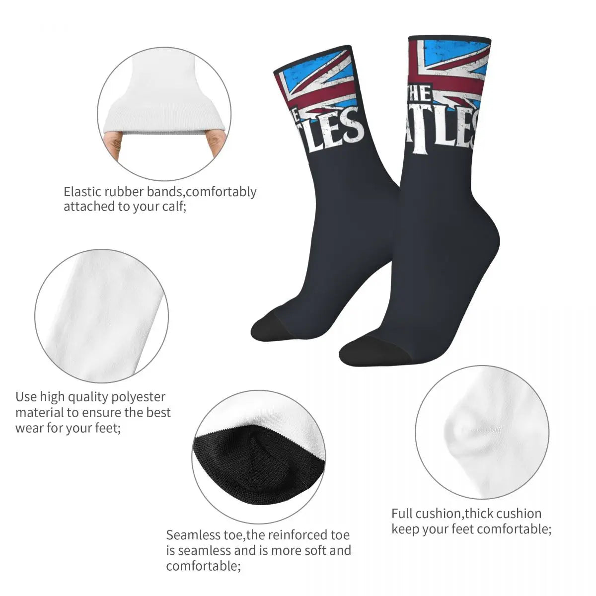 The Beatles Compression Socks: A Classic Rock Tribute - Premium Socks from Lizard Vigilante - Just $16.88! Shop now at Lizard Vigilante