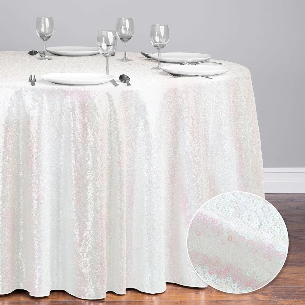 Glitter Sequin Round Tablecloth Party Table Cloth Cover for Events Wedding Party Christmas Decoration Rose Gold Silver 60-330cm - Premium tablecloth from Lizard Vigilante - Just $7.99! Shop now at Lizard Vigilante