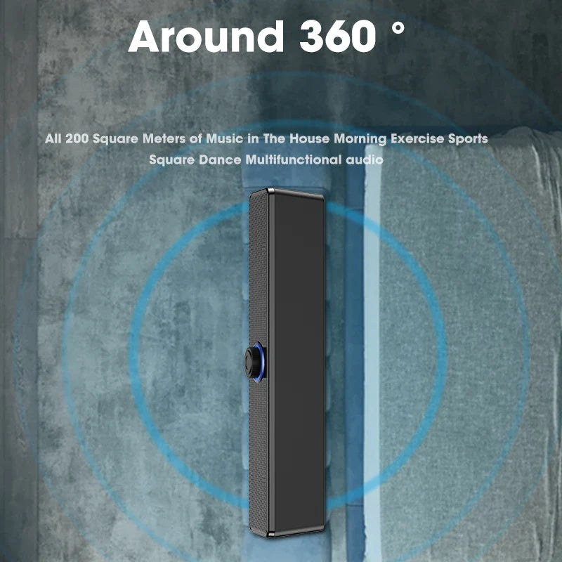 Wireless Bluetooth Game Speaker Soundbar USB 3D Stereo Subwoofer FM Home Clock Indoor Sound Bar Computer Loudspeaker Hot Sale