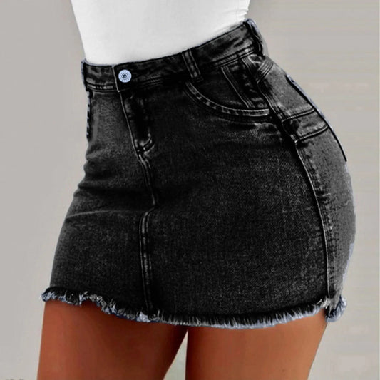 Sexy Denim Mini Skirt - A Stylish and Edgy Addition - Premium mini skirt from Lizard Vigilante - Just $28.88! Shop now at Lizard Vigilante