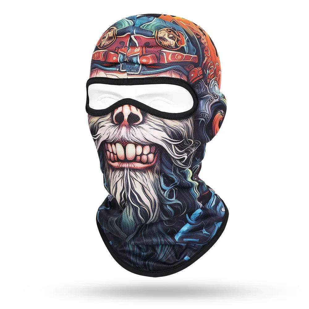 Motorcycle Balaclava Beard Print - Full Face Skull Mask for Bikers and Outdoor Enthusiasts - Premium balaclava from Lizard Vigilante - Just $14.88! Shop now at Lizard Vigilante