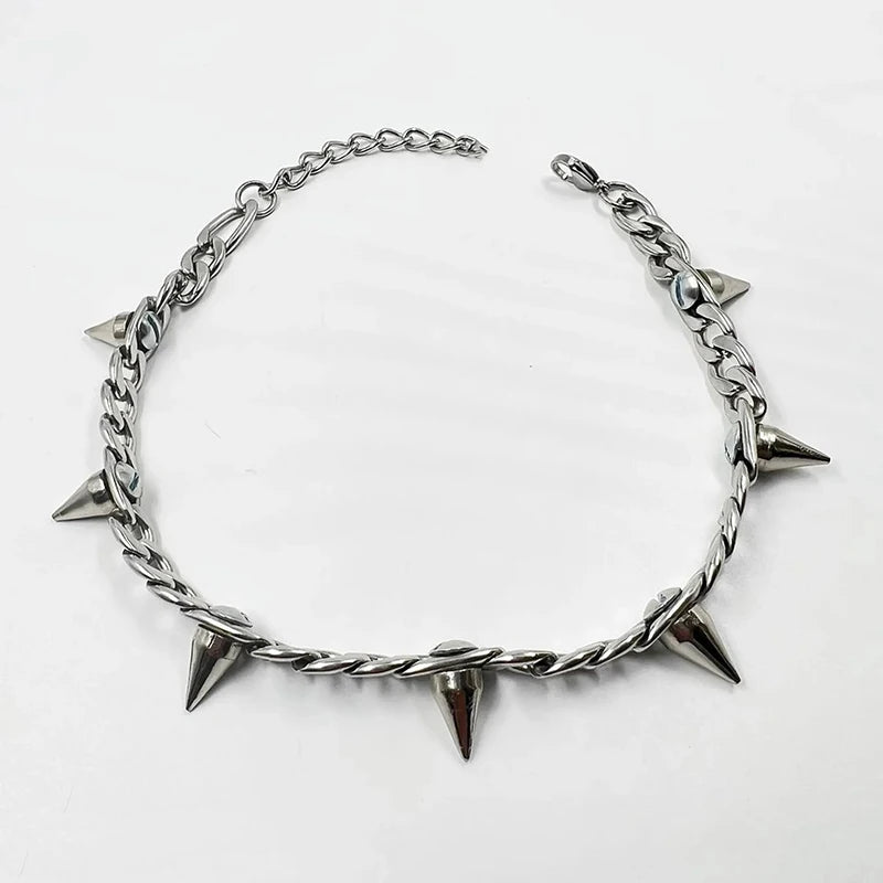 Metal Rivet Necklace For Women Men Punk Rock Gothic Fashion Hip Hop Necklace Charm 90s Aesthetic Jewelry Gift - Premium necklace from Lizard Vigilante - Just $19.99! Shop now at Lizard Vigilante