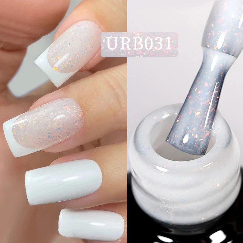 UR SUGAR Blue Color Rubber Base Gel Nail Polish Gold Glitter Base Gel Top Coat Soak Off UV LED Gel Nail Art Varnish Manicure