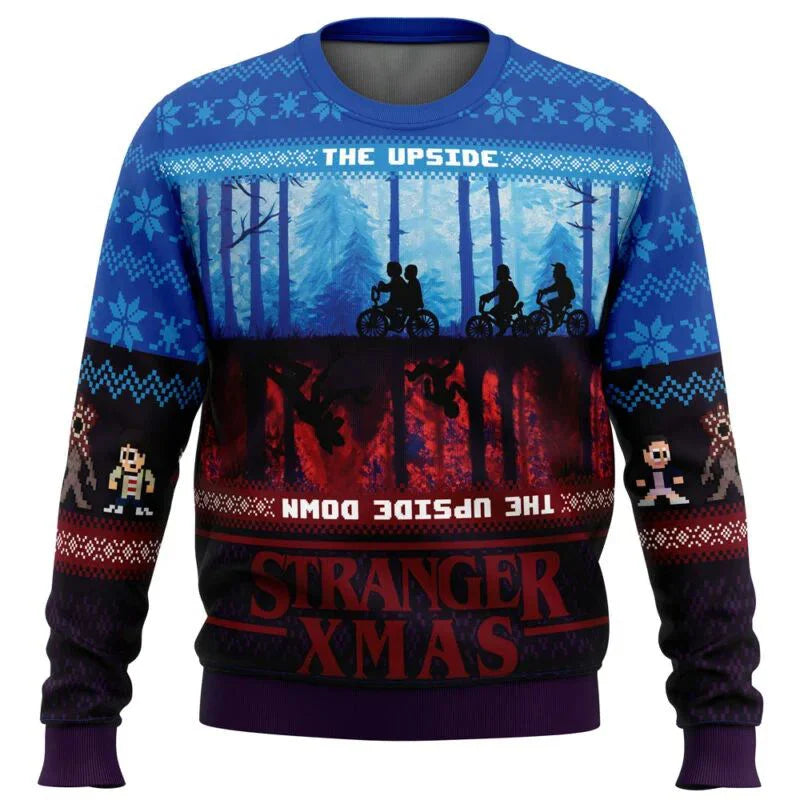 Stranger Things Ugly Christmas Sweater – Santa Claus 3D Pullover Sweatshirt for Men – Cozy Autumn & Winter Gift - Premium sweater from Lizard Vigilante - Just $38.88! Shop now at Lizard Vigilante