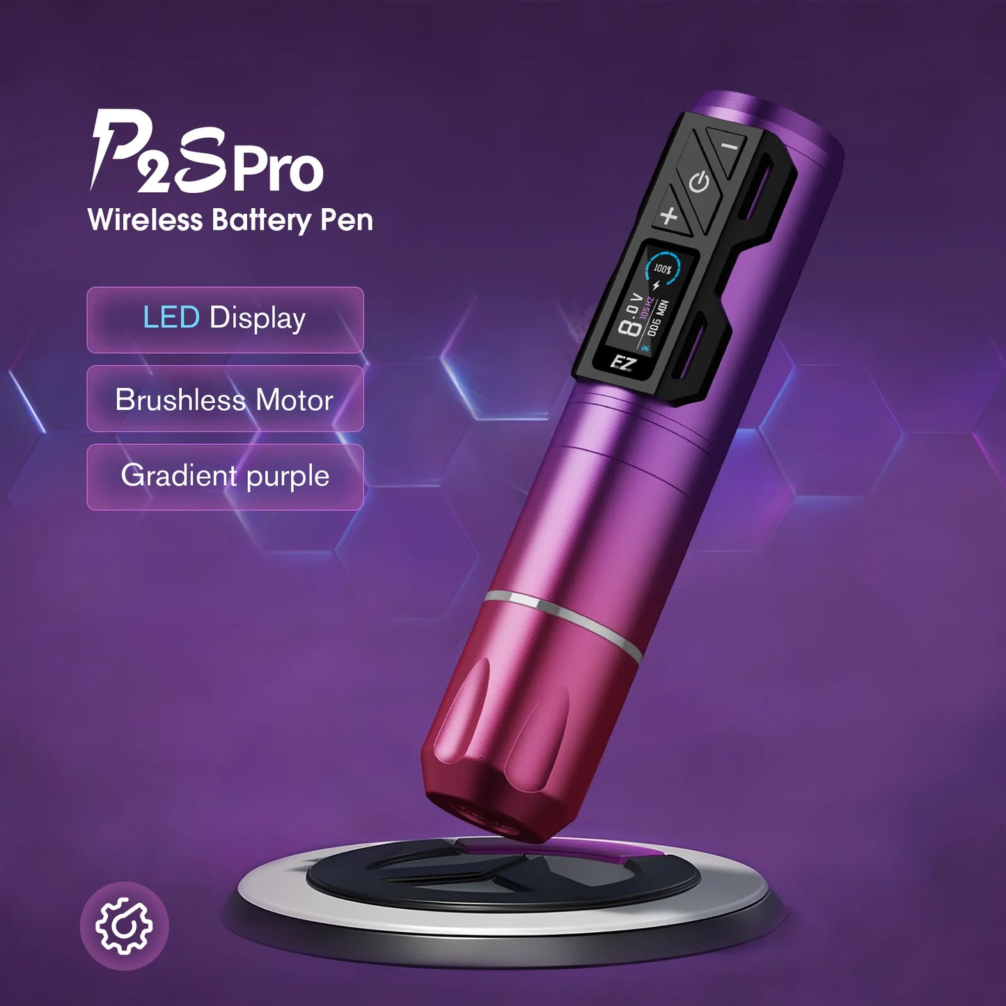 EZ Portex 2S Warpaint Kit — Wireless Tattoo Pen With OLED Power Pack & 50 EZ Cartridges (Brushless Swiss Fury)