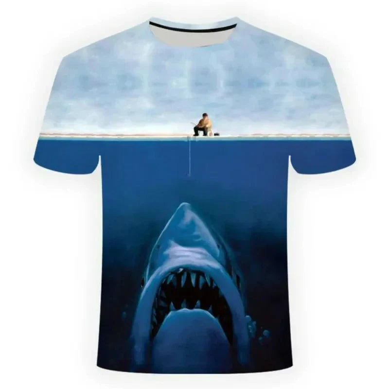 3D Fishing Summer Men T-shirt Short Casual Hip-hop Harajuku Fisherman Round Neck T-shirt Top Men Clothes - Premium tshirt from Lizard Vigilante - Just $21.99! Shop now at Lizard Vigilante