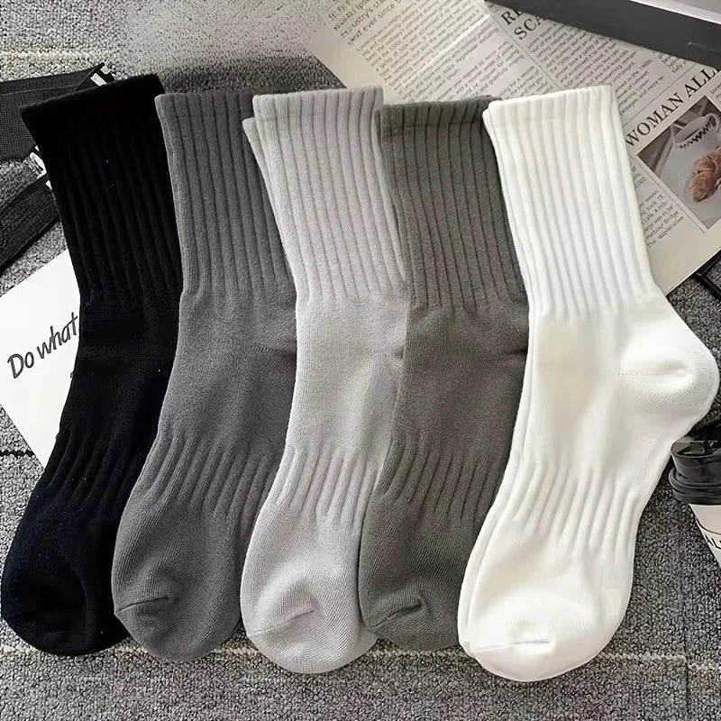 5 Pairs Of Men's Socks, Autumn And Winter Vintage Fun Fashion Athletic Socks, Sports Trend Socks - Premium socks from Lizard Vigilante - Just $12.88! Shop now at Lizard Vigilante