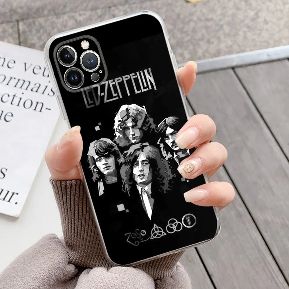 Led Zeppelin-Inspired Soft TPU Phone Case – Transparent Lightweight Protective Cover for iPhone 15, 14, 13, 12, 11, Pro, Mini & More - Premium cell phone case from Lizard Vigilante - Just $22.88! Shop now at Lizard Vigilante