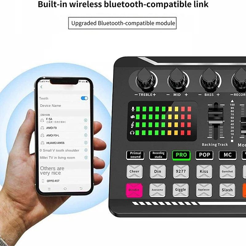 DJ Equipment Microphone Sound Card Console Studio Sound Card Kit Cable Phone Mixing Computer Live Voice Mixer F998 Sound Card - Lizard Vigilante