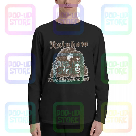 Rainbow's Dio-Drenched "Long Live Rock and Roll" 100% Cotton Vintage Long Sleeve Tee | Streetwear for the Bold - Premium T-Shirt from Lizard Vigilante - Just $18.99! Shop now at Lizard Vigilante