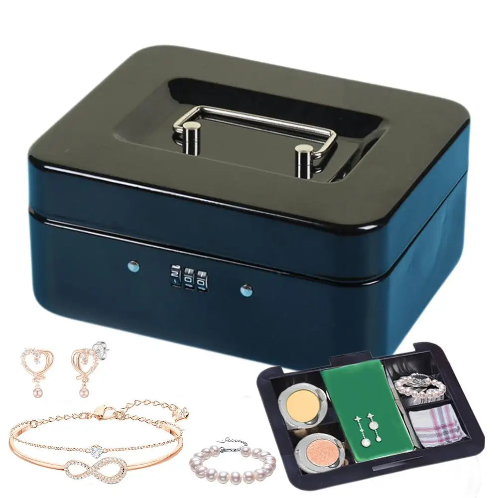 Portable Safe Box Portable Lock Box Portable Money Cash Deposit Box With Security Code For Travel Store Keys Cards Jewelry - Premium  from Lizard Vigilante - Just $23.99! Shop now at Lizard Vigilante