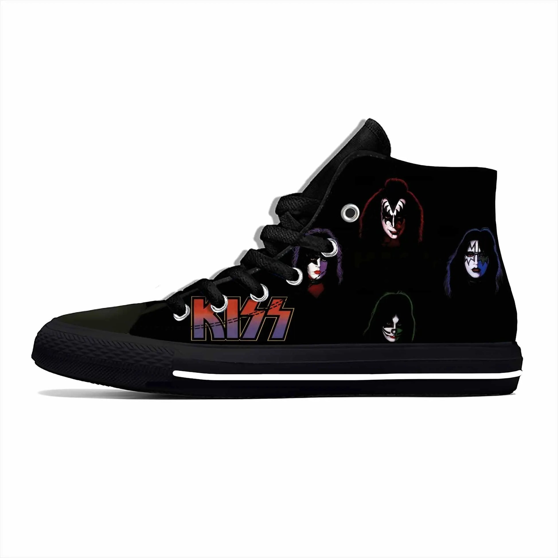 Heavy Metal Rock Band Kiss 3D Print High-Top Casual Sneakers – Lightweight, Breathable Canvas Shoes for Men & Women - Premium shoes from Lizard Vigilante - Just $46.69! Shop now at Lizard Vigilante