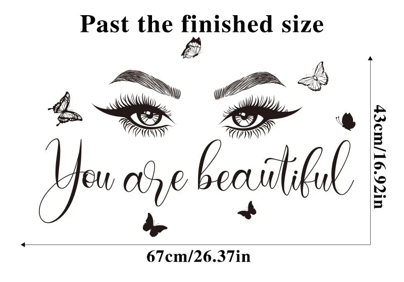 Home decoration black eye inspirational wall dedal sticker living room salon wall art sticker