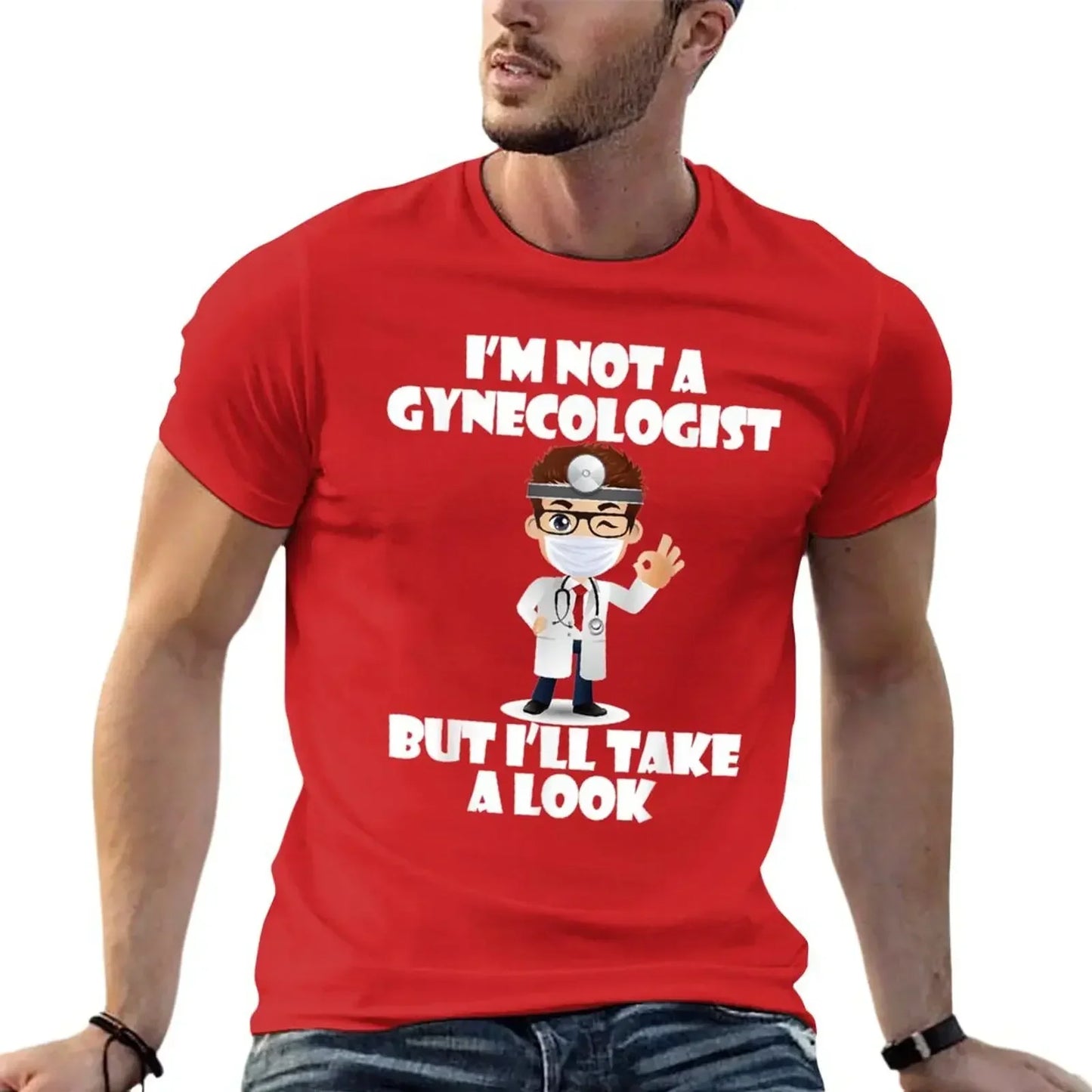 I'm Not A Gynecologist But I'll Take A Look T-Shirt Vintage Tops T-shirt Unisex Mens Sarcastic Gag - Premium T-Shirt from Lizard Vigilante - Just $23.29! Shop now at Lizard Vigilante