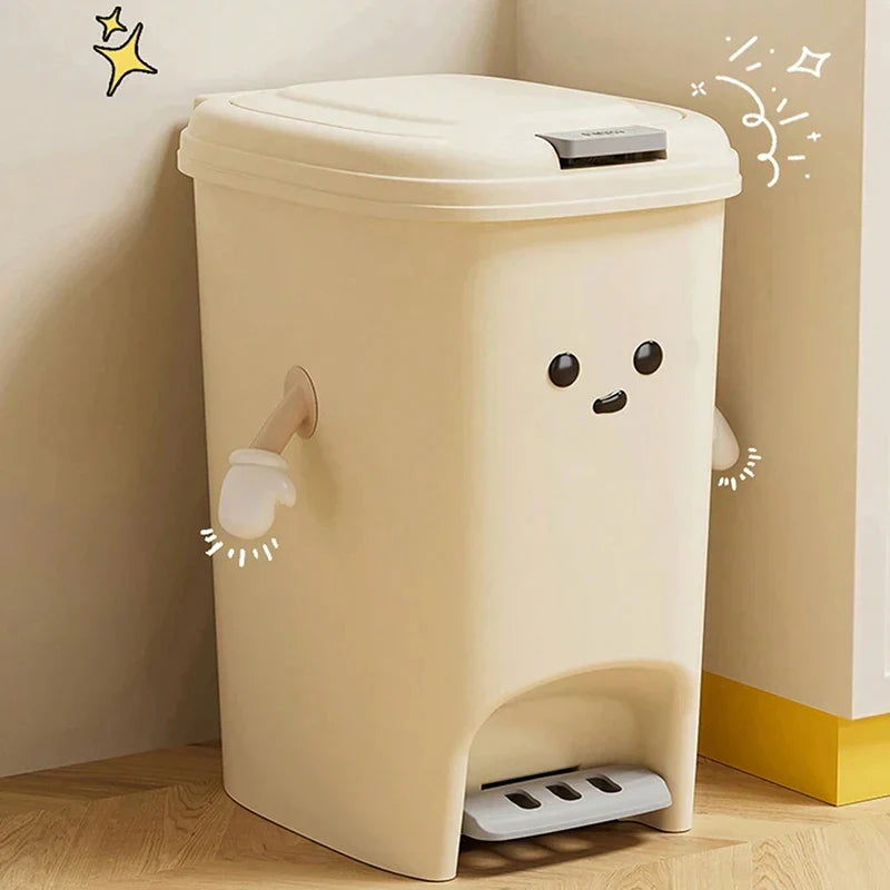 Household Large Capacity Trash Can Cute Creativity Non-Slip Bottom Strong Bearing Capacity Garbage Bucket Square Dustbin