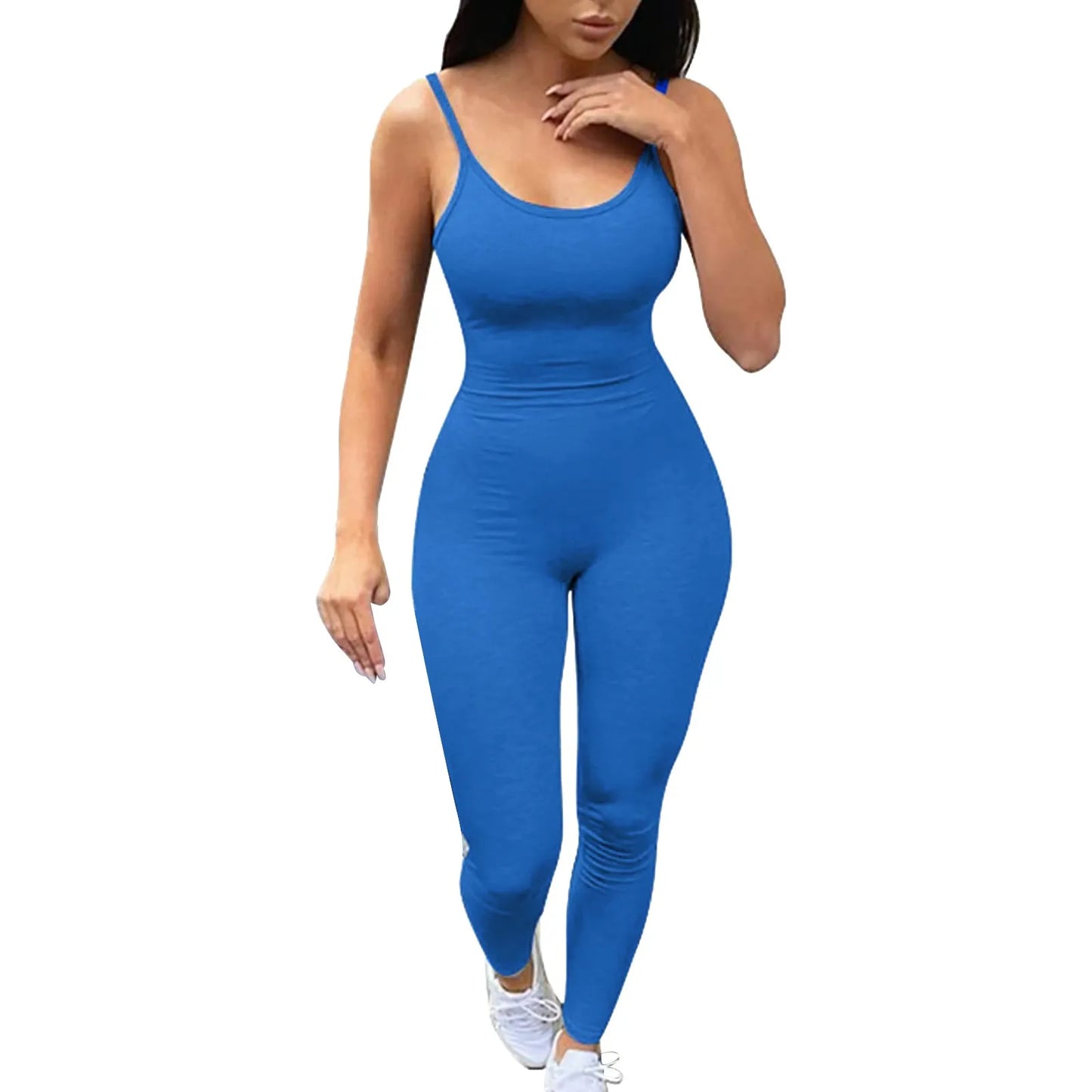 Spaghetti Strap Sleeveless Backless Rompers Womens Jumpsuit Sporty Workout Fitness Solid Casual One Piece Outfits Playsuit - Premium  from Lizard Vigilante - Just $11.99! Shop now at Lizard Vigilante