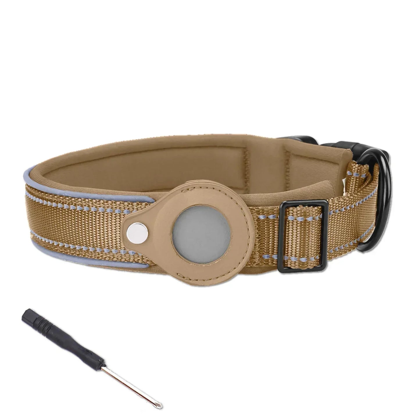 Easy To Use Anti-Lost Dog Collar with Airtag Holder | Reflective, Waterproof, & Adjustable - Perfect for Large Dogs - Premium dog collar from Lizard Vigilante - Just $24.88! Shop now at Lizard Vigilante