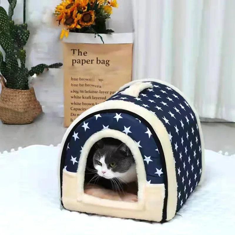 Winter Pet Cat Bed Foldable Dog House Dog Villa Sleep Kennel Removable Nest Warm Enclosed Cave Sofa Big Dog Kennel Pet Supplies - Premium pet bed from Lizard Vigilante - Just $19.99! Shop now at Lizard Vigilante