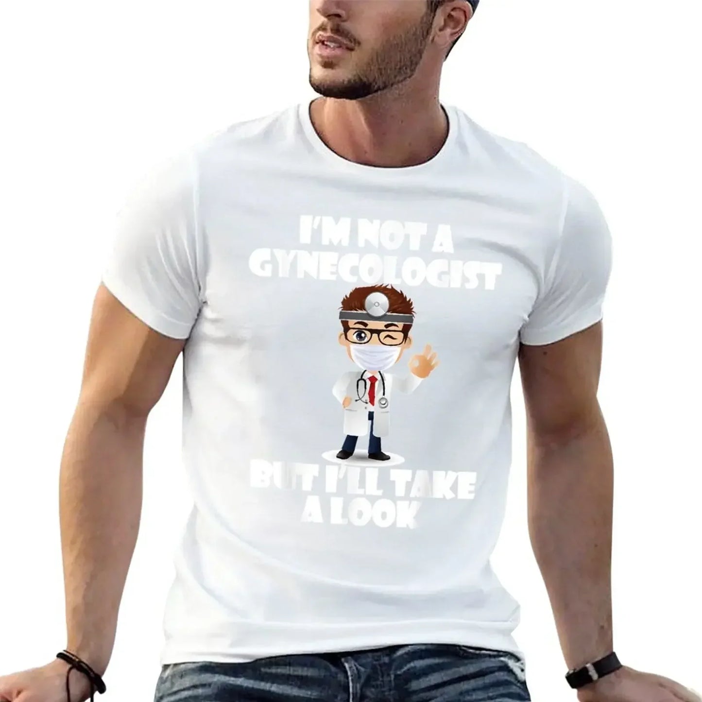 I'm Not A Gynecologist But I'll Take A Look T-Shirt Vintage Tops T-shirt Unisex Mens Sarcastic Gag - Premium T-Shirt from Lizard Vigilante - Just $23.29! Shop now at Lizard Vigilante