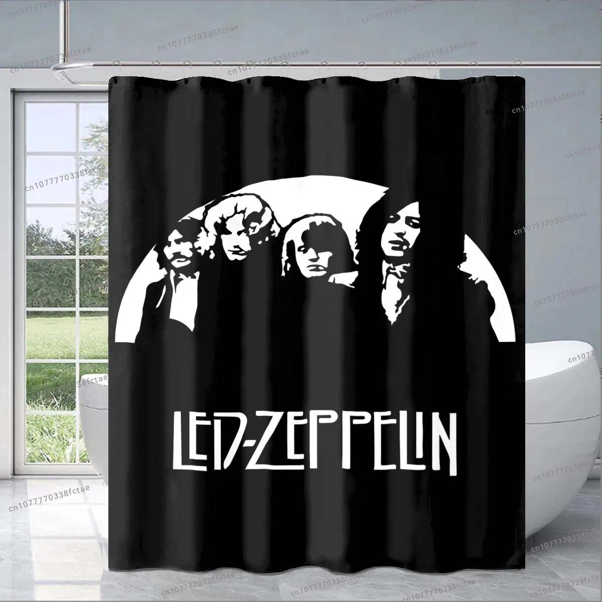 Rock and Roll Band LED Zeppelined Shower Curtain Retro Zep Heavy Metal Rock Band Shower Curtain Bathroom Fashion Decoration Gift - Premium shower curtain from Lizard Vigilante - Just $29.99! Shop now at Lizard Vigilante