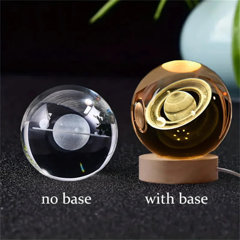 3D Crystal Planet Night Light – Laser Engraved Solar System Globe, 6cm Astronomy Crystal Ball for Home Decor & Unique Birthday Gift - Premium night light from Lizard Vigilante - Just $19.99! Shop now at Lizard Vigilante