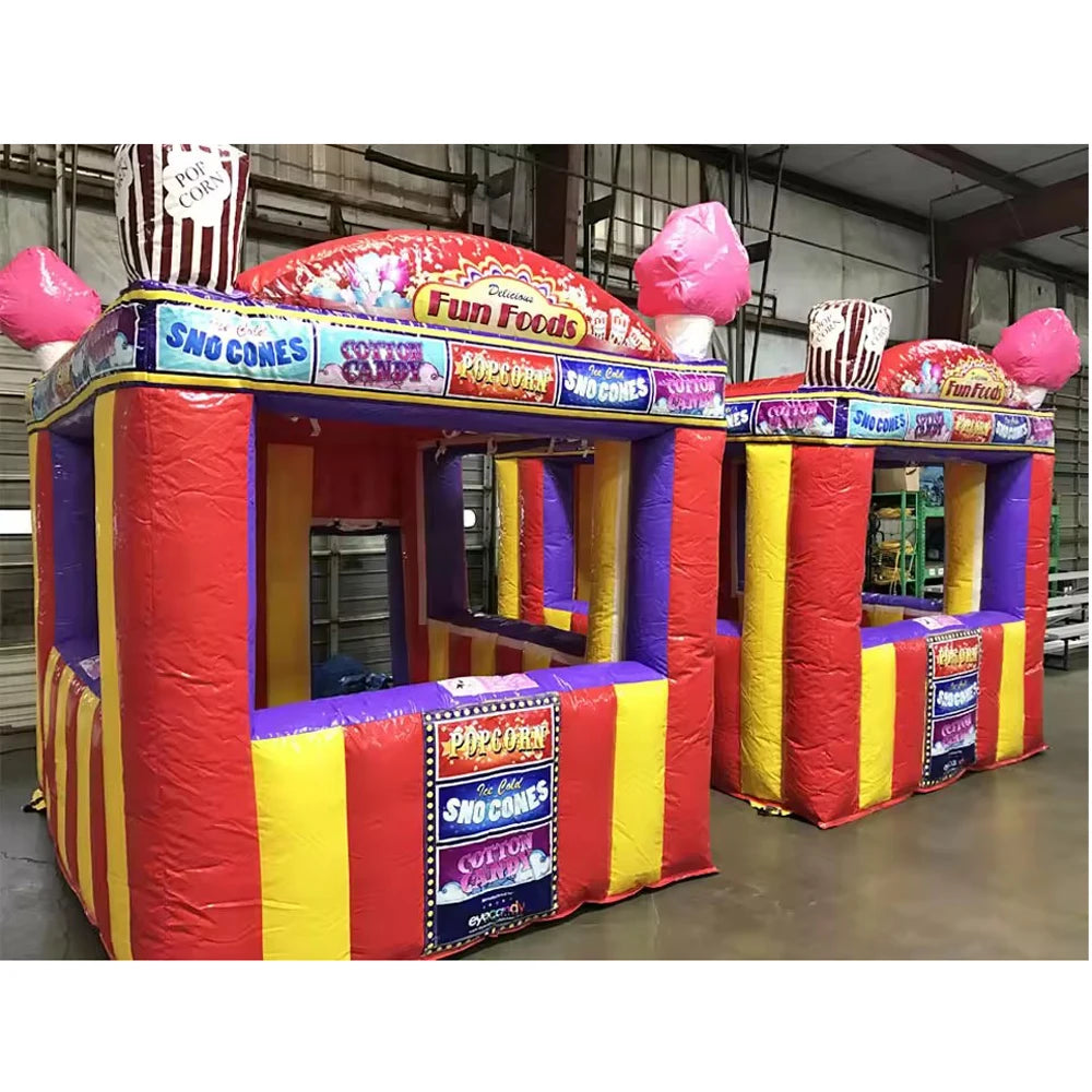 Inflatable Concession Stand Tent – Popcorn, Ice Cream & Candy Carnival Booth for Outdoor Events - Premium cube tent from Lizard Vigilante - Just $1211.08! Shop now at Lizard Vigilante