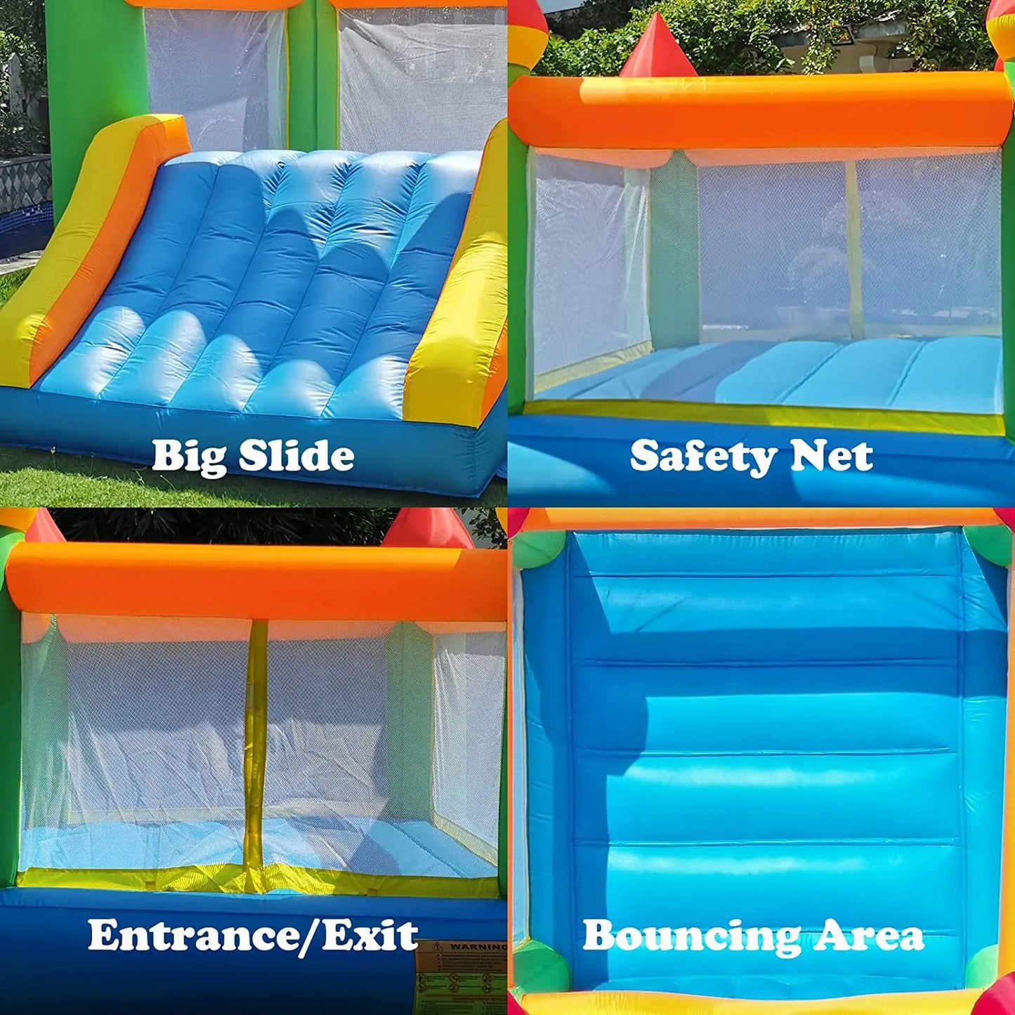 Inflatable Bounce House with Slide for Kids | 12x9x8ft Outdoor/Indoor Bouncer with Blower | PVC & Nylon Construction - Premium bouncer from Lizard Vigilante - Just $401.08! Shop now at Lizard Vigilante